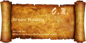 Orsós Mihály névjegykártya