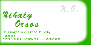 mihaly orsos business card